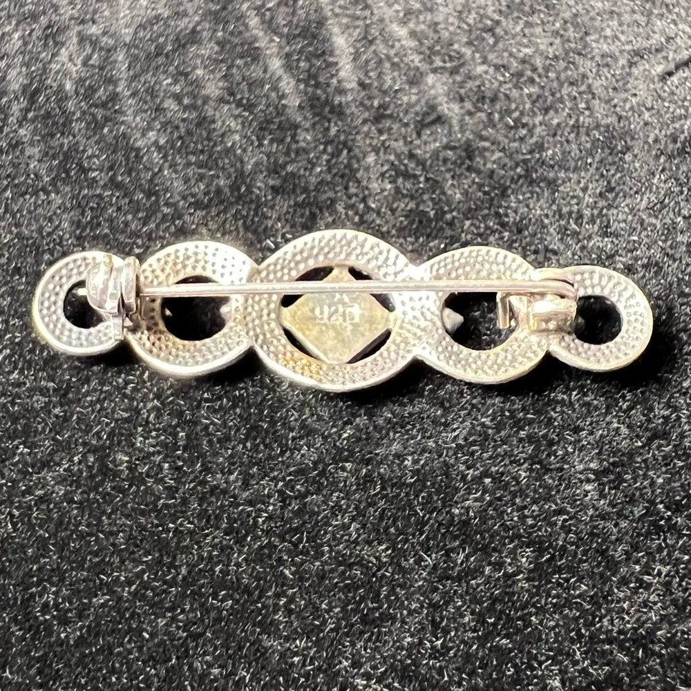 Vintage Marcasite Sterling Silver 925 Brooch Pin